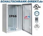 Schaltschrank 700x500x250 mm HBT 1-türig IP66 mit Montageplatte